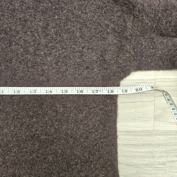 MADEWELL Womens Brown Button Sleeve Alpaca Wool Pullover Sweater Small - Picture 4 of 6